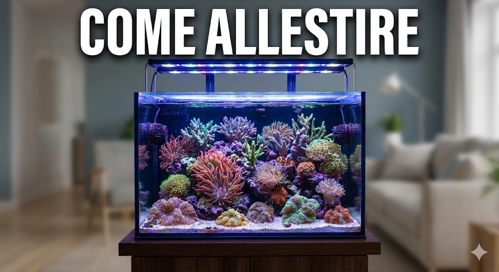 Acquario marino colorato e vivace