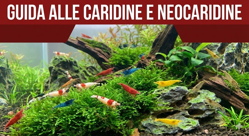 Acquario con gamberetti colorati.
